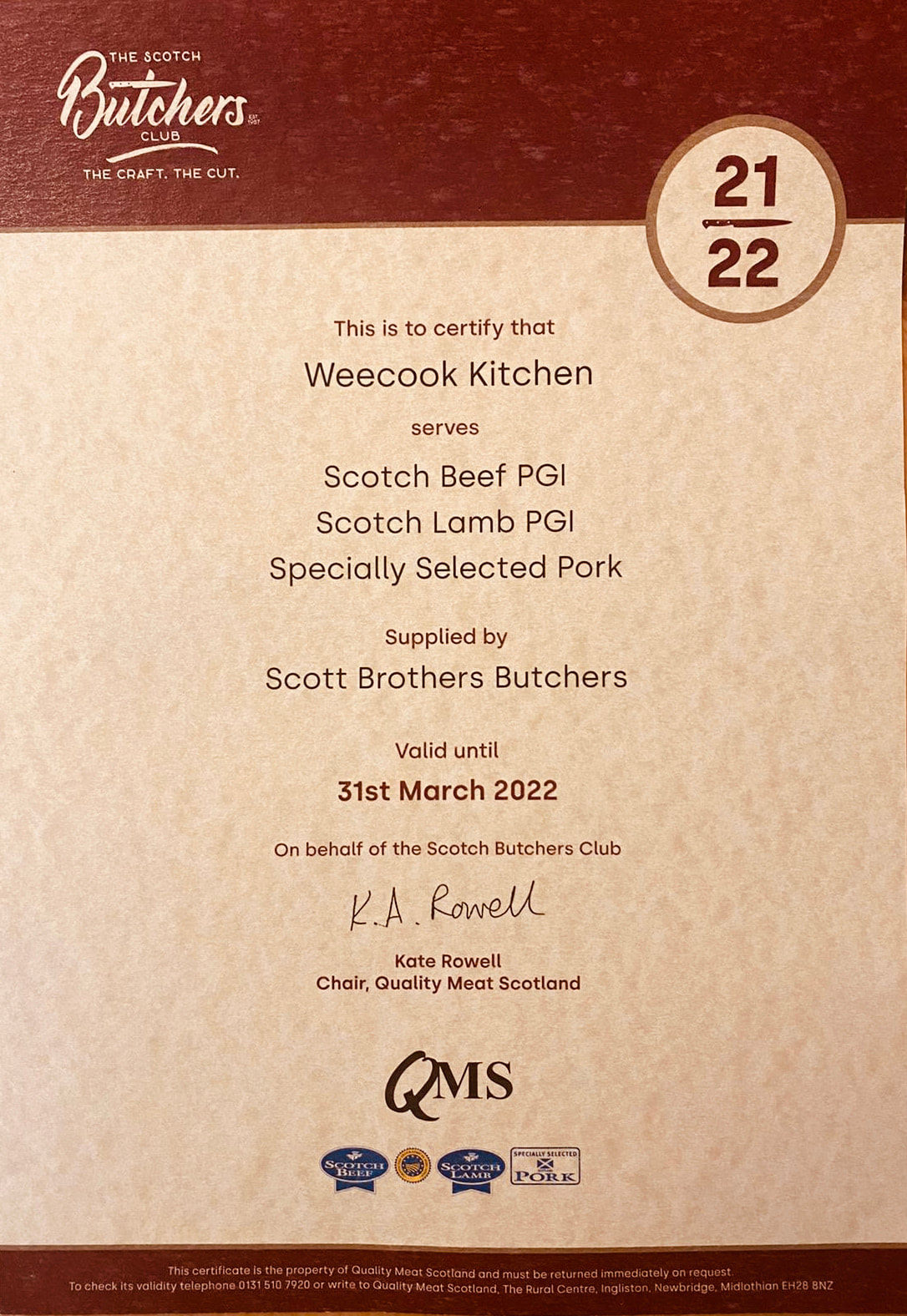 WeeCOOK use local Beef and pork from Scott Brothers Butchers the best suppliers of local provenance dundee, angus, scotland, scottish